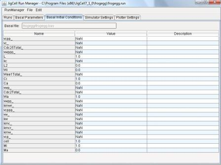 Basal Initial Conditions Tab